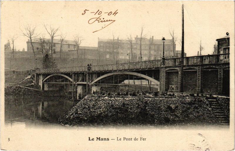 Carte postale ancienne Le Mans Pont de fer au Mans