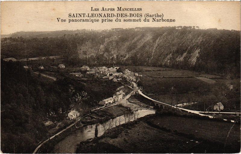 Carte postale ancienne St Leonard des Bois vue panoramique