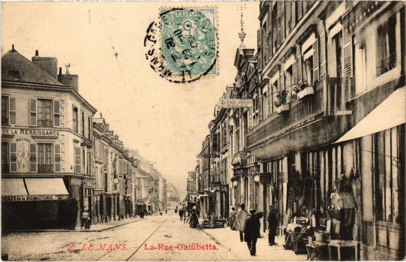Carte postale ancienne Le Mans Rue Gambetta au Mans