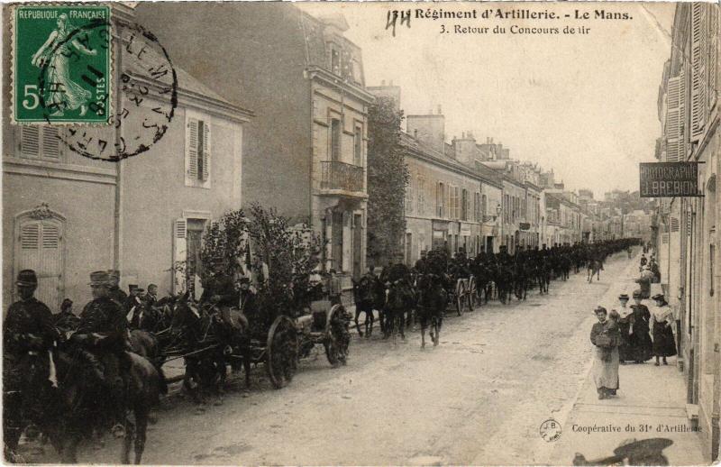 Carte postale ancienne Le Mans 3. Retour du Concours de tir au Mans