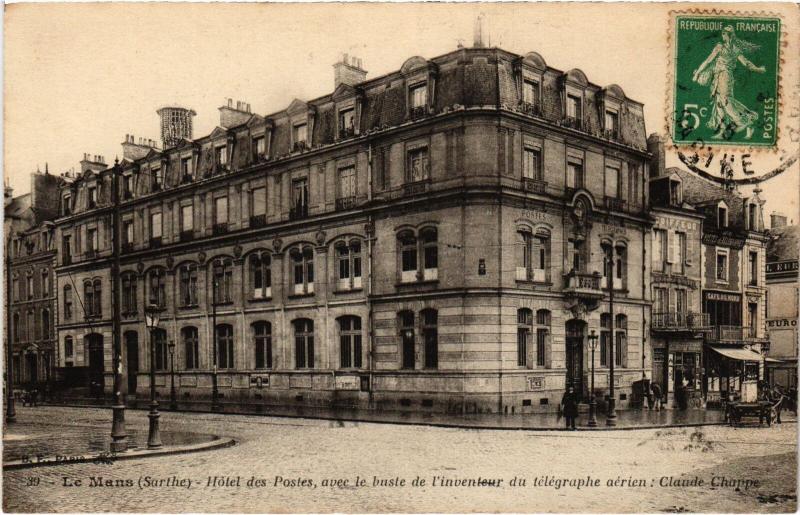 Carte postale ancienne Le Mans Hotel des Postes au Mans