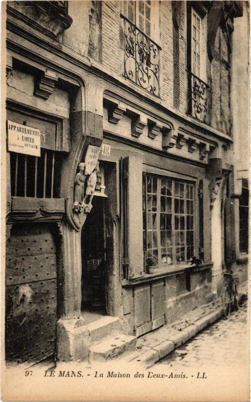Carte postale ancienne Le Mans Maison des Deux Amis au Mans