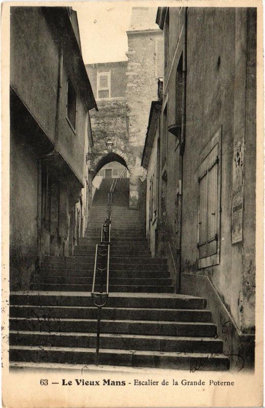 Carte postale ancienne Le Mans Escalier de la Grande Poterne au Mans