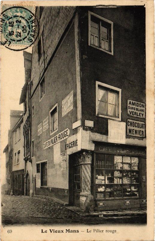 Carte postale ancienne Le Mans Pilier rouge au Mans