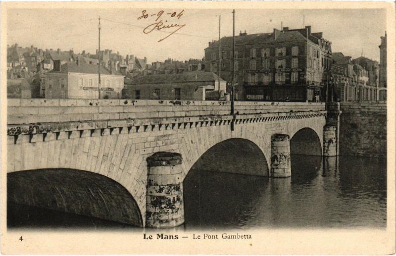 Carte postale ancienne Le Mans Pont Gambetta au Mans