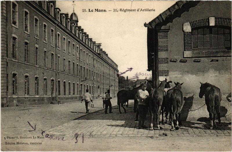 Carte postale ancienne Le Mans 31e Regiment d'Artillerie au Mans