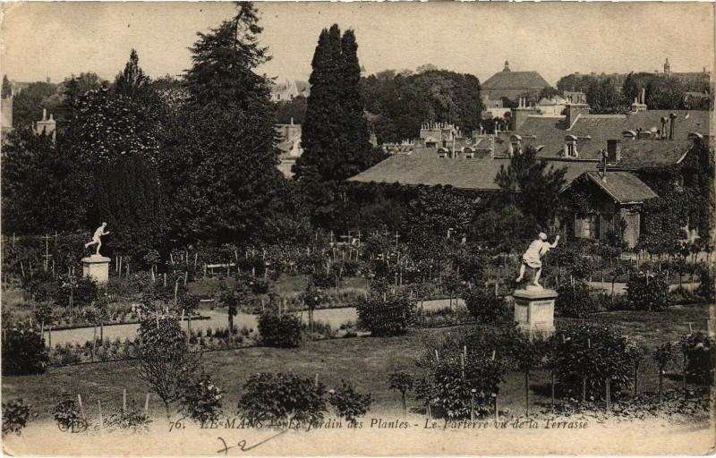 Carte postale ancienne Le Mans Jardin des Plantes le Parterre au Mans