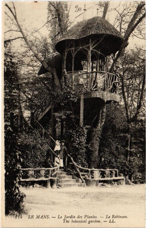 Carte postale ancienne Le Mans Jardin des Plantes le Robinson au Mans