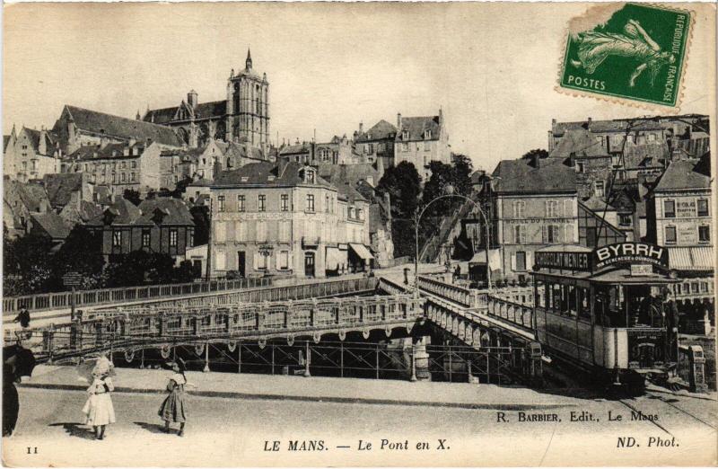 Carte postale ancienne Le Mans Pont en X au Mans