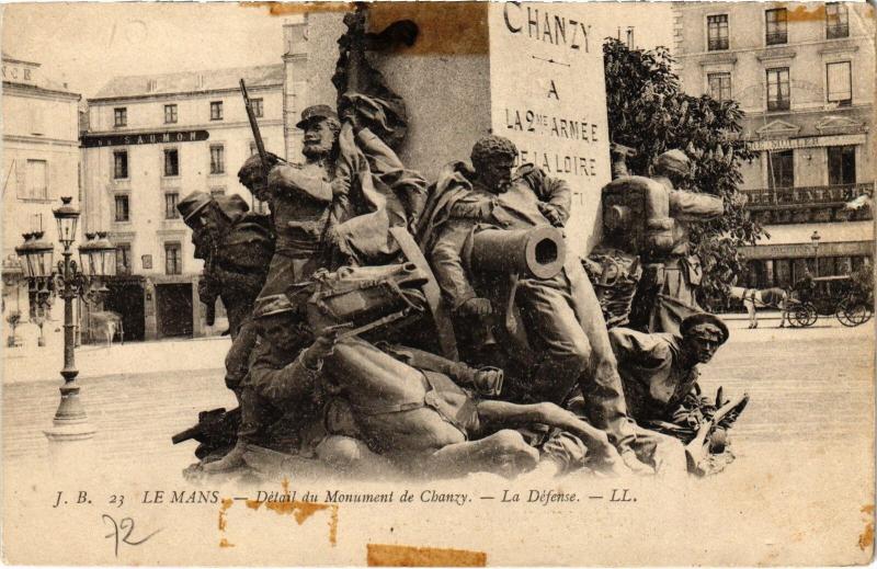 Carte postale ancienne Le Mans Monument de Chanzy Detail au Mans