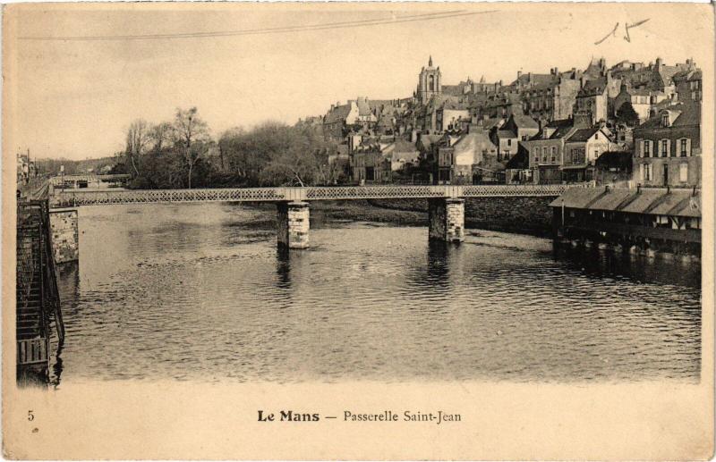 Carte postale ancienne Le Mans Passerelle Saint-Jean au Mans