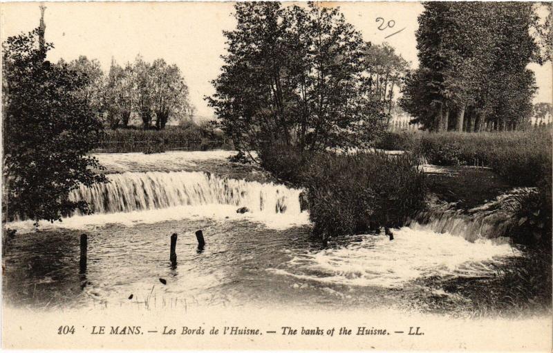 Carte postale ancienne Le Mans Bords de l'Huisne au Mans