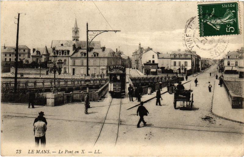 Carte postale ancienne Le Mans Pont en X au Mans