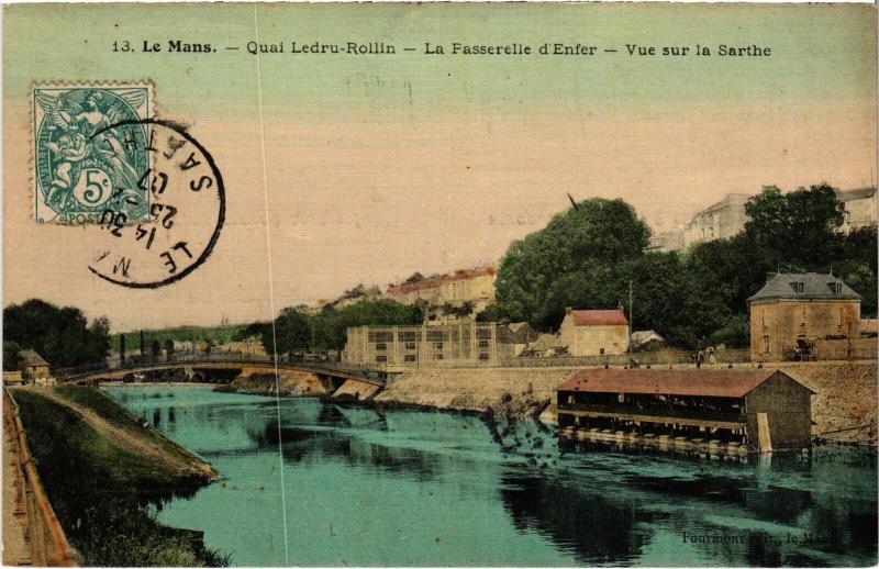 Carte postale ancienne Le Mans Quai Ledru Rollin au Mans