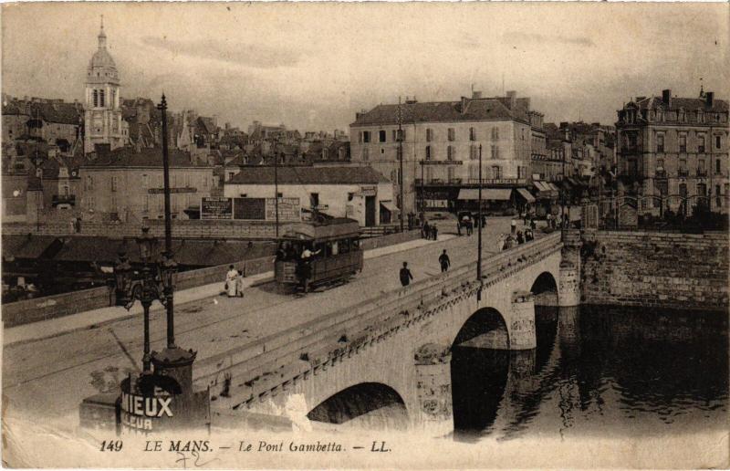 Carte postale ancienne Le Mans Pont Gambetta au Mans