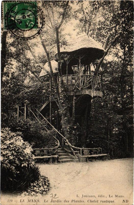 Carte postale ancienne Le Mans Jardin des Plantes Chalet rustique au Mans