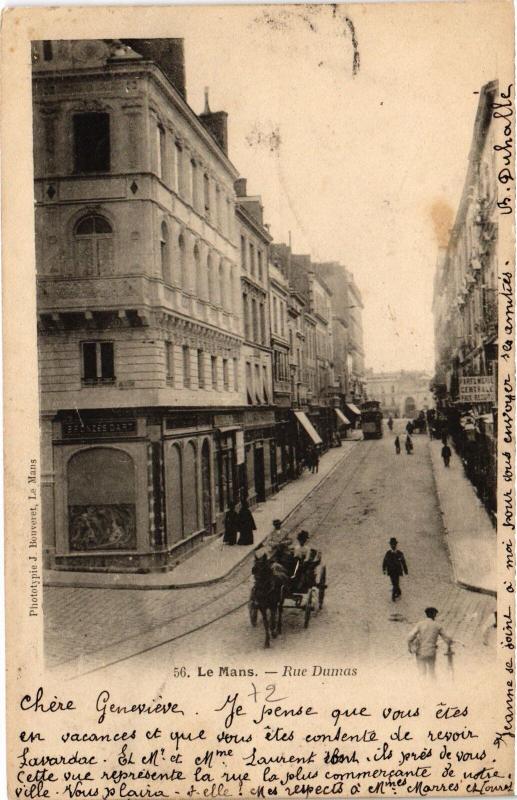 Carte postale ancienne Le Mans Rue Dumas au Mans