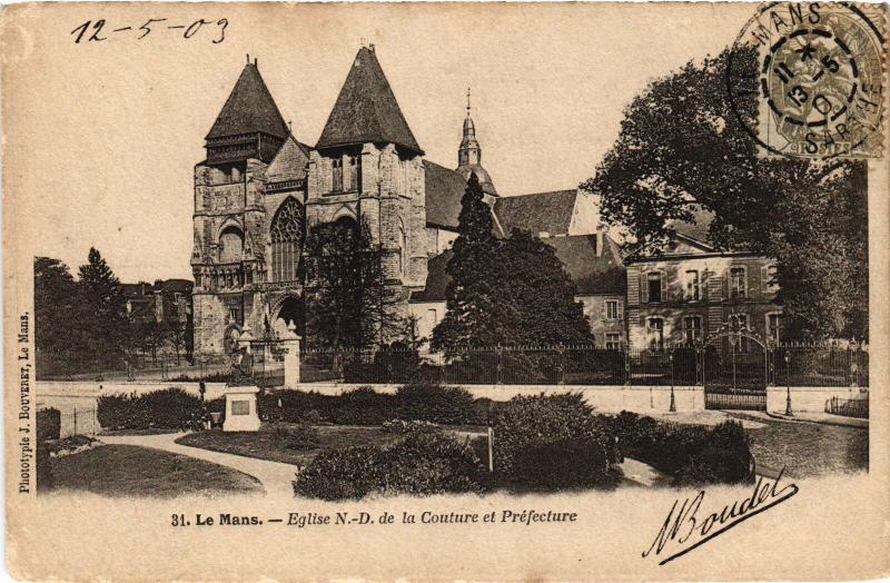 Carte postale ancienne Le Mans Eglise Notre Dame de la Couture au Mans