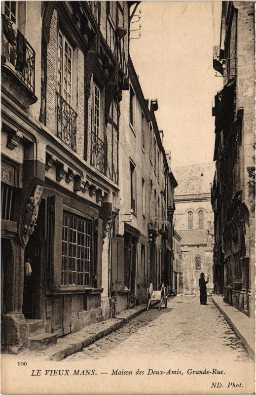 Carte postale ancienne Le Mans Grande Rue Maison des Deux Amis au Mans
