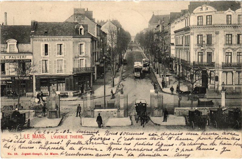 Carte postale ancienne Le Mans Avenue Thiers au Mans