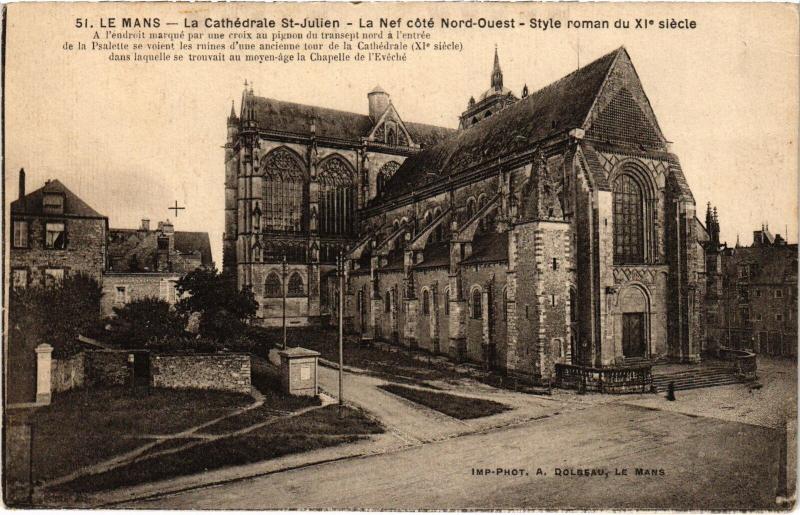 Carte postale ancienne Le Mans Cathedrale Saint-Julien au Mans