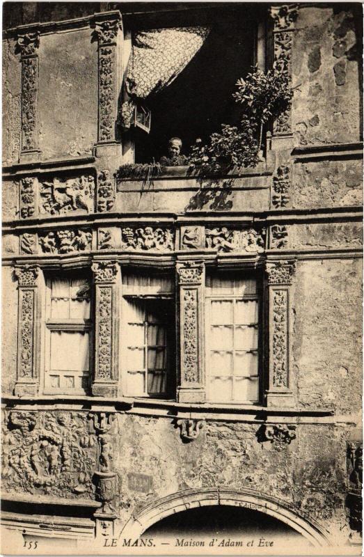 Carte postale ancienne Le Mans Maison d'Adam et Eve au Mans
