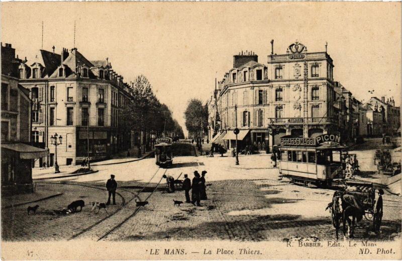 Carte postale ancienne Le Mans Place Thiers au Mans