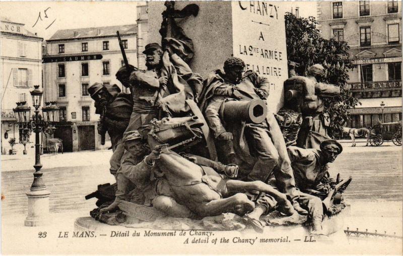 Carte postale ancienne Le Mans Monument de Chanzy Detail au Mans