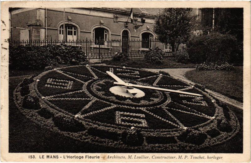 Carte postale ancienne Le Mans Horloge Florale au Mans