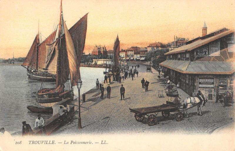 Carte postale ancienne Trouville - La Poissonnerie