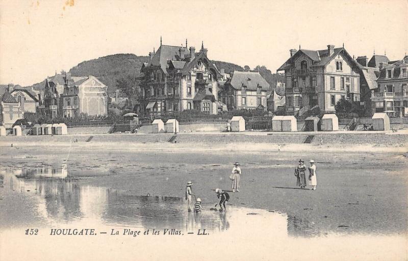 Carte postale ancienne Houlgate - La Plage Et Les Villas à Houlgate