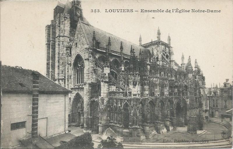 Carte postale ancienne Ensemble de l'Eglise Notre Dame à Louviers
