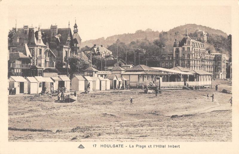 Carte postale ancienne Houlgate - La Plage Et L'Hotel Imbert à Houlgate