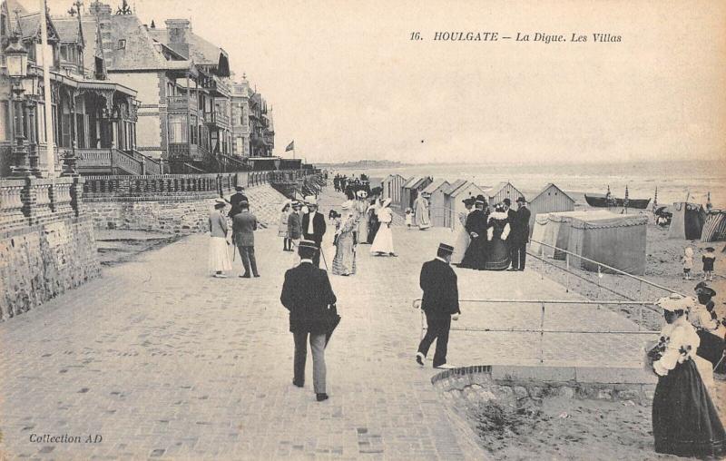 Carte postale ancienne Houlgate - La Digue Et Les Villas à Houlgate