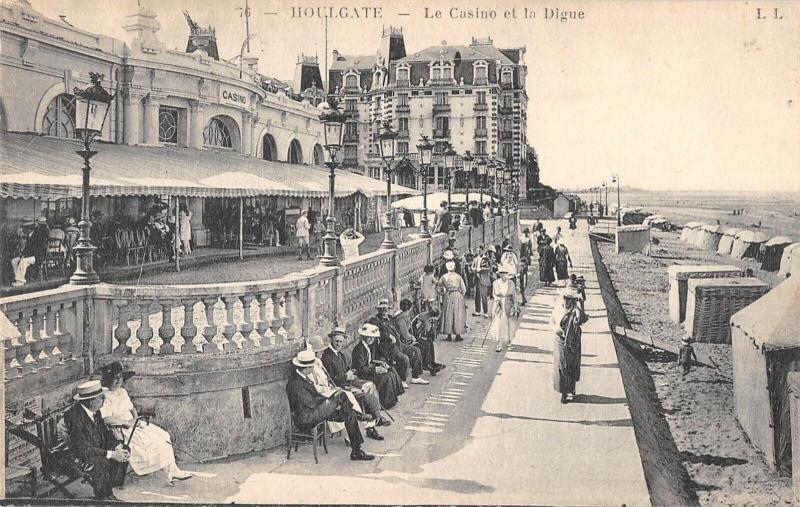 Carte postale ancienne Houlgate - Le Casino Et La Digue à Houlgate