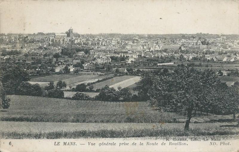 Carte postale ancienne Vue générale prise de la Route de Rouillon au Mans