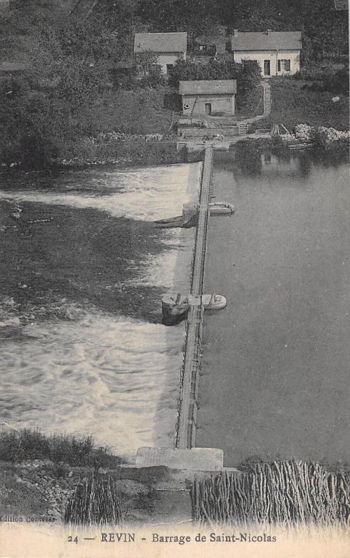 Carte postale ancienne Revin - Barrage Saint Nicolas à Revin