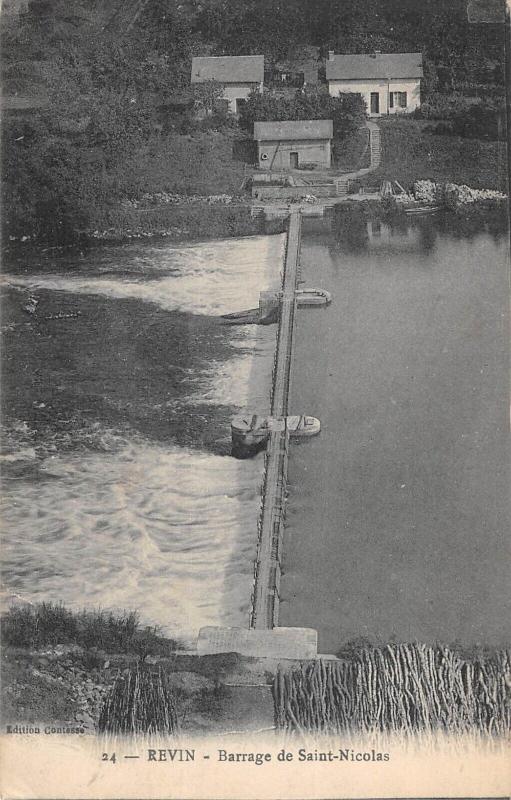 Carte postale ancienne Revin - Barrage Saint Nicolas à Revin
