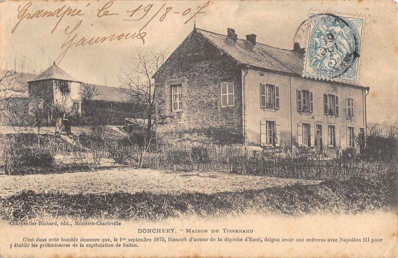 Carte postale ancienne Donchery - Maison Du Tisserand à Donchery