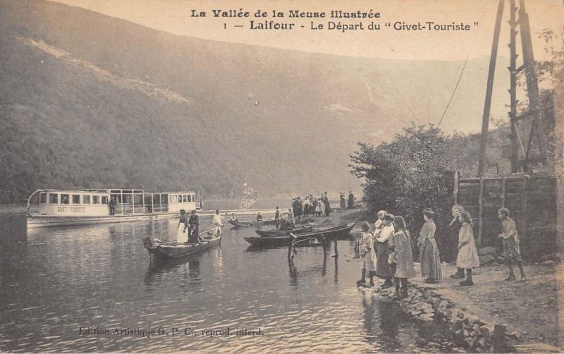 Carte postale ancienne Laifour - Le Depart Du Givet Touriste à Laifour