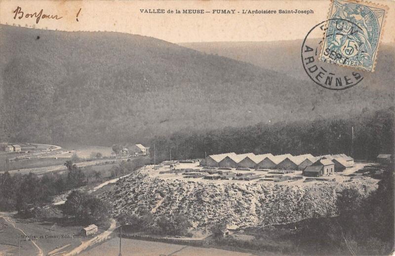 Carte postale ancienne Vallee De La Meuse - Fumay - L'Ardoisiere Saint Jospeh à Fumay