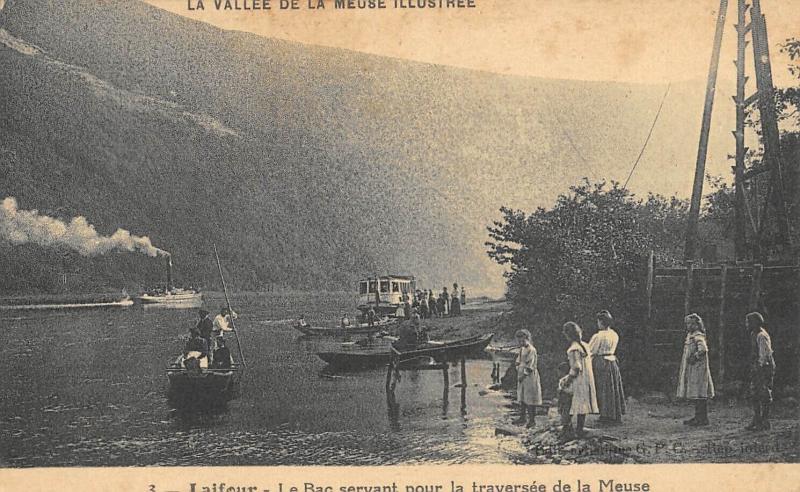 Carte postale ancienne Laifour - Le Bac Servant Pour La Traversee De La Meuse à Laifour