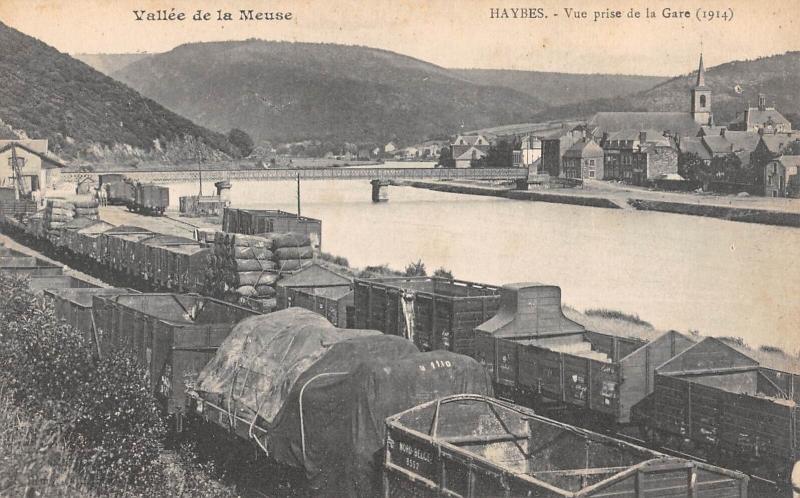 Carte postale ancienne Haybes - Vue Prise De La Gare - 1914 à Haybes