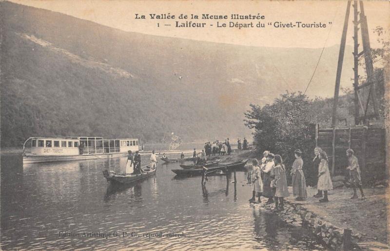 Carte postale ancienne Laifour - Le Depart Du Givet Touriste à Laifour
