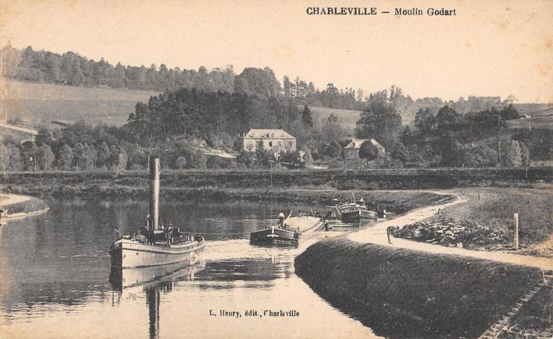 Carte postale ancienne Charleville - Moulin Godart