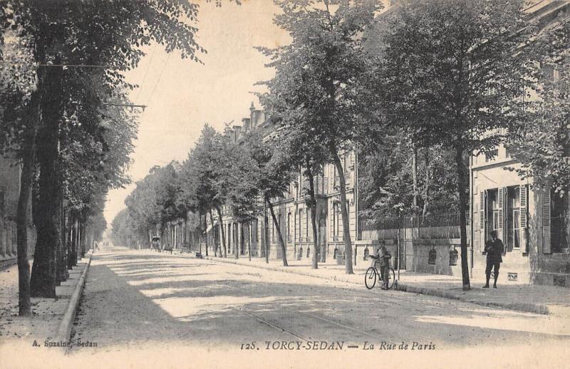 Carte postale ancienne Torcy Sedan - La Rue De Paris à Sedan