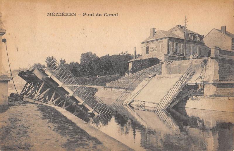 Carte postale ancienne Mezieres - Le Pont Du Canal