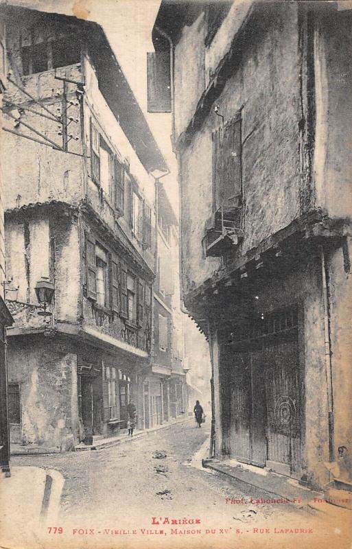 Carte postale ancienne Foix - Vieille Ville - Rue Lafaurie à Foix