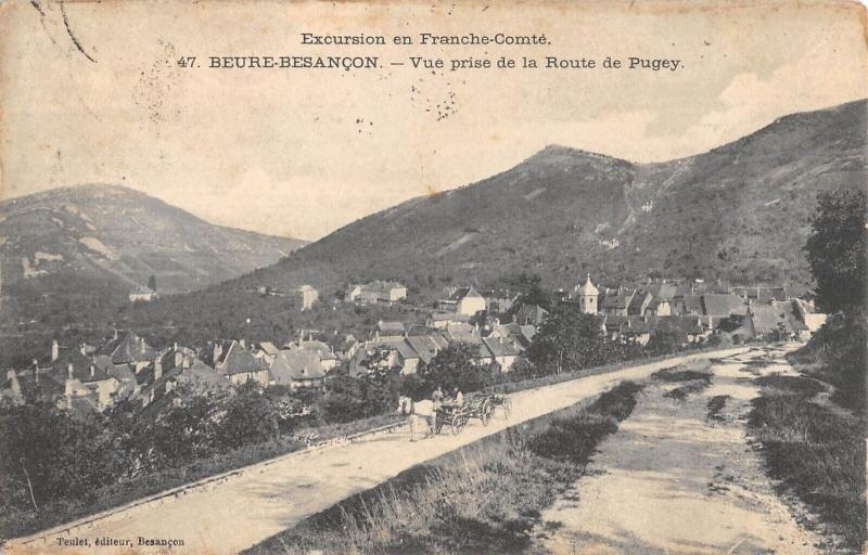 Carte postale ancienne Beure-Besancon - Vue Prise De La Route De Pugey à Beure