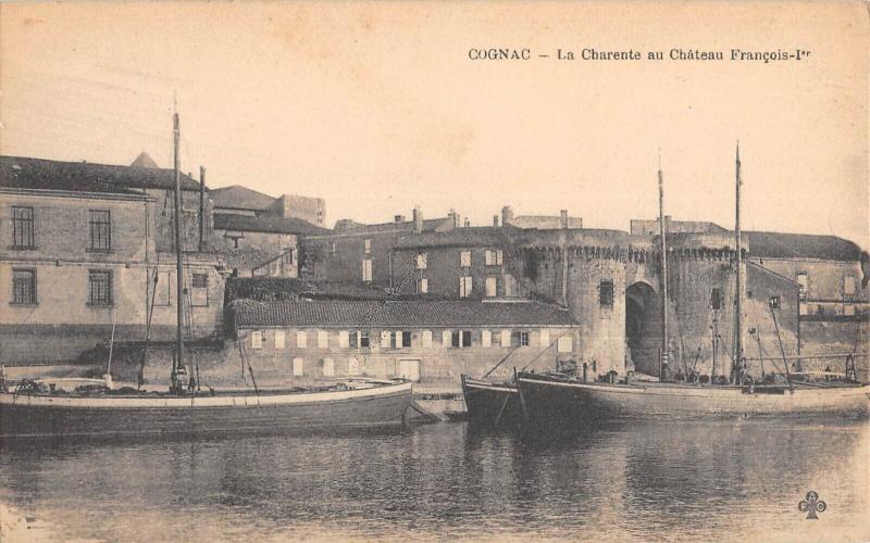 Carte postale ancienne Cognac - La Charente Au Chateau Francois 1er à Cognac